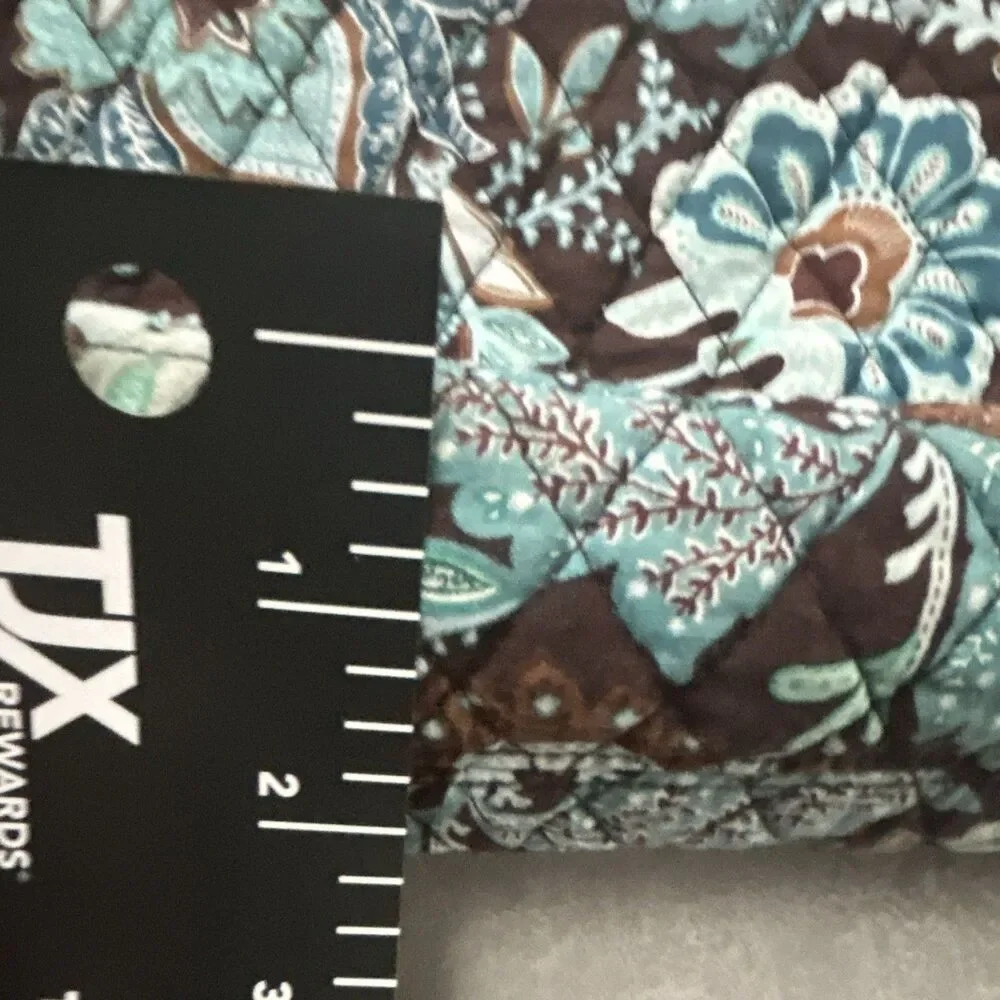 Vera Bradley Floral Quilted Tote Shoulder Bag Inner Pockets Brown Blue used
